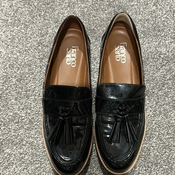 Franco Sarto Glossy Black Loafers Amazon.com: Franco Sarto Womens Gabriella Slip On Loafers  main image 2